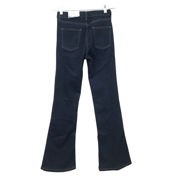 Topshop Moto Tally Dark Blue Ultimate Stretch Flare Jeans W25 L32 Mid Rise - Picture 3 of 15